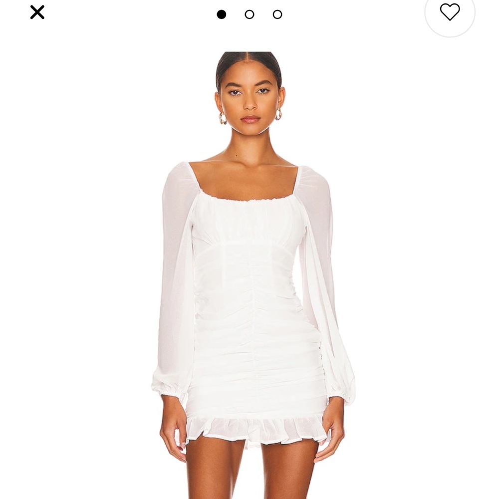 REVOLVE Petra Ruched Mini Dress in White MORE TO COME brand. Wedding